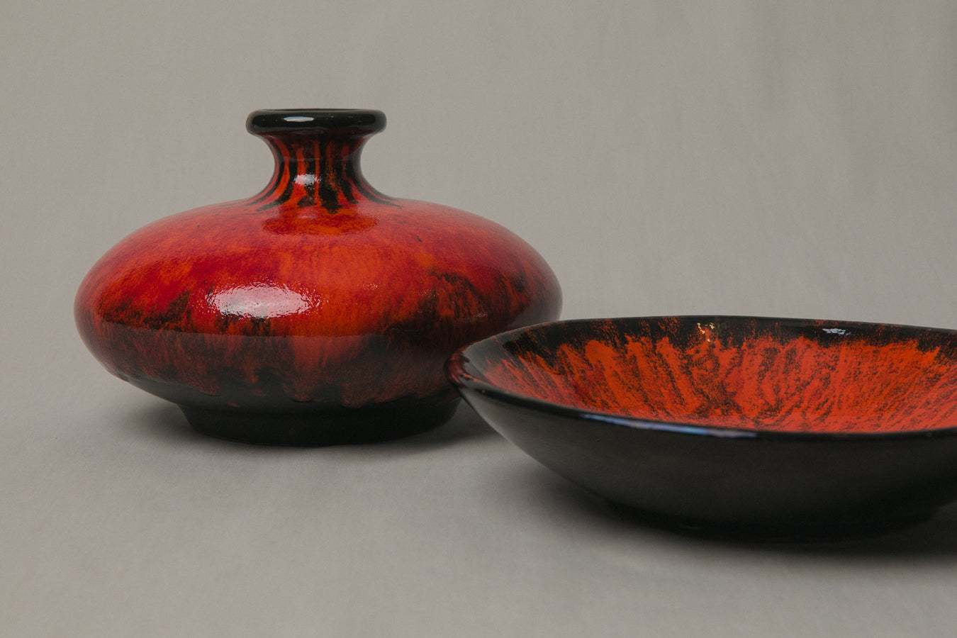 Orange glazed PLATE by Pesthidegkút Ceramics Factory _ 1017