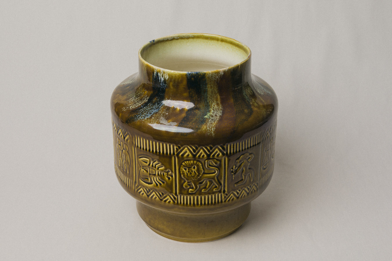 Dark green Zodiac FLOOR VASE _ 1020