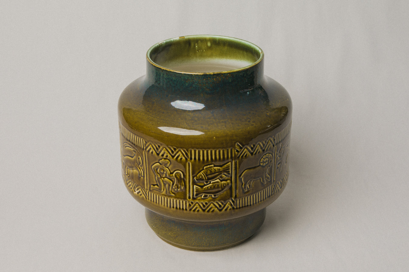 Dark green Zodiac FLOOR VASE _ 1022
