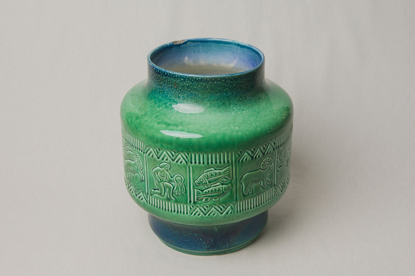 Teal Zodiac FLOOR VASE _ 1023
