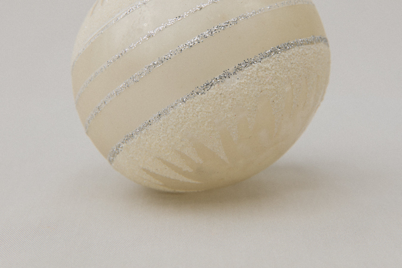 Vintage GLASS ORNAMENT with stripes _ 1086