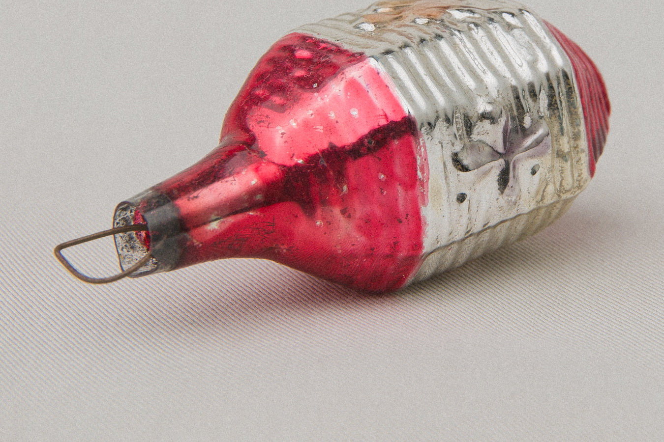 Vintage geometric candy-shaped GLASS ORNAMENT _ 1099