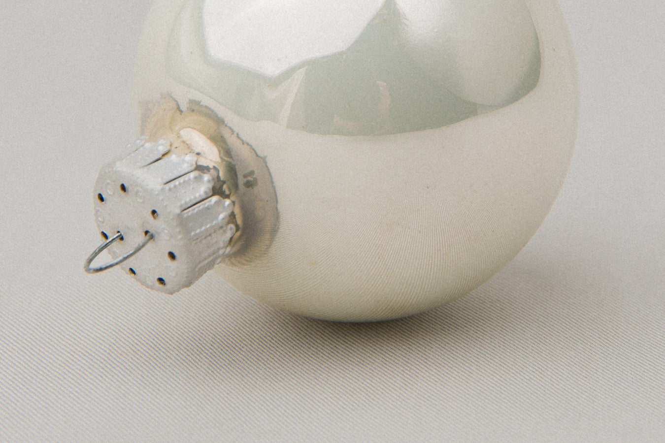 White glass ball ORNAMENT _ 1115