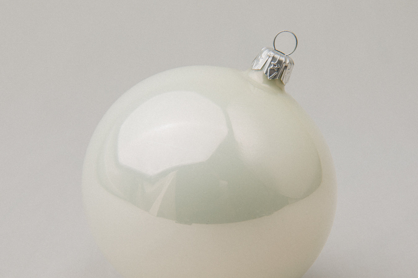 White glass ball ORNAMENT _ 1125