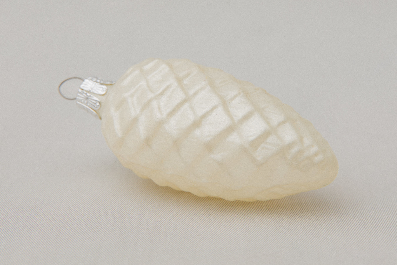 Off-white pine-cone glass ORNAMENT _ 1135