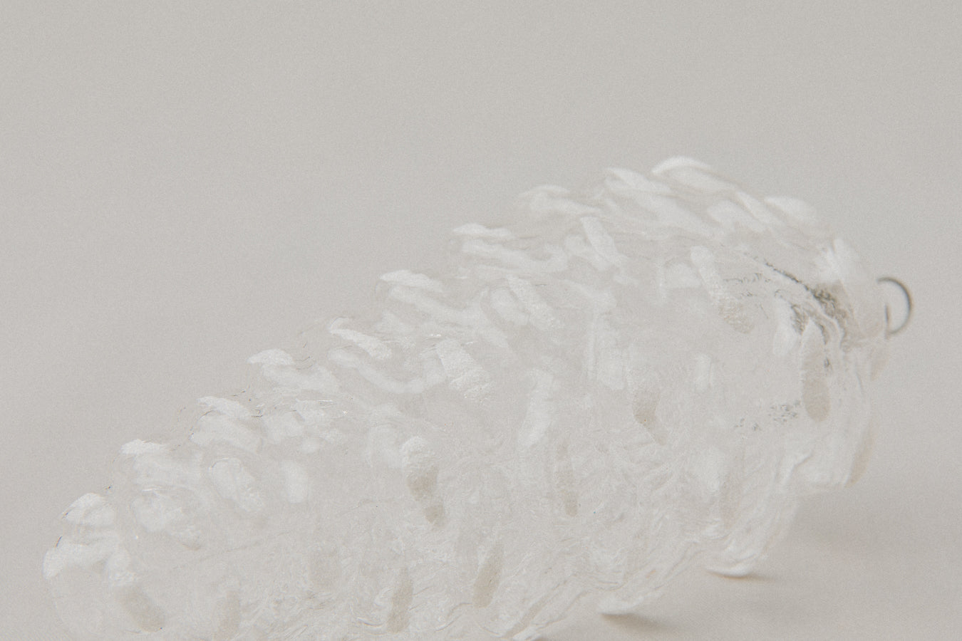 White pine-cone glass ORNAMENT _ 1139