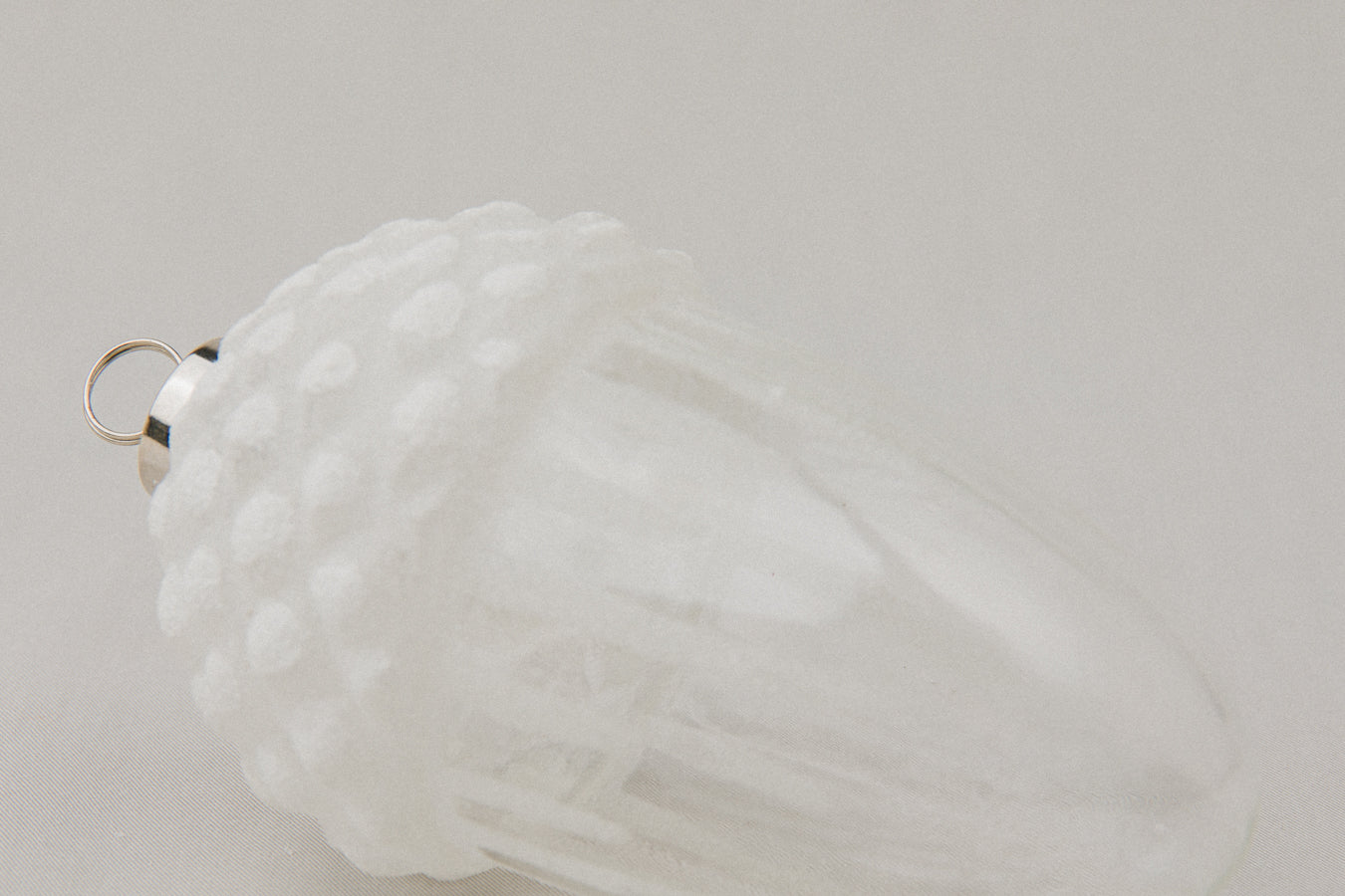 White acorn glass ORNAMENT _ 1143