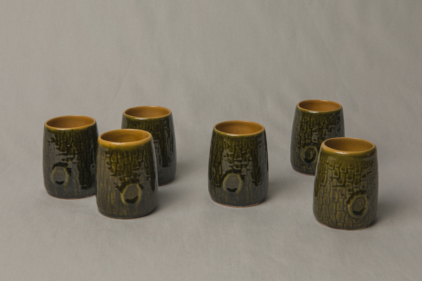 Set of nine tree bark TUMBLERS _ 1191