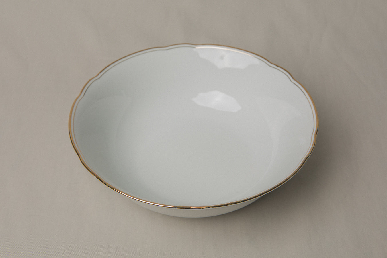 Vintage porcelain SERVING BOWL with gold stripe _ 1249