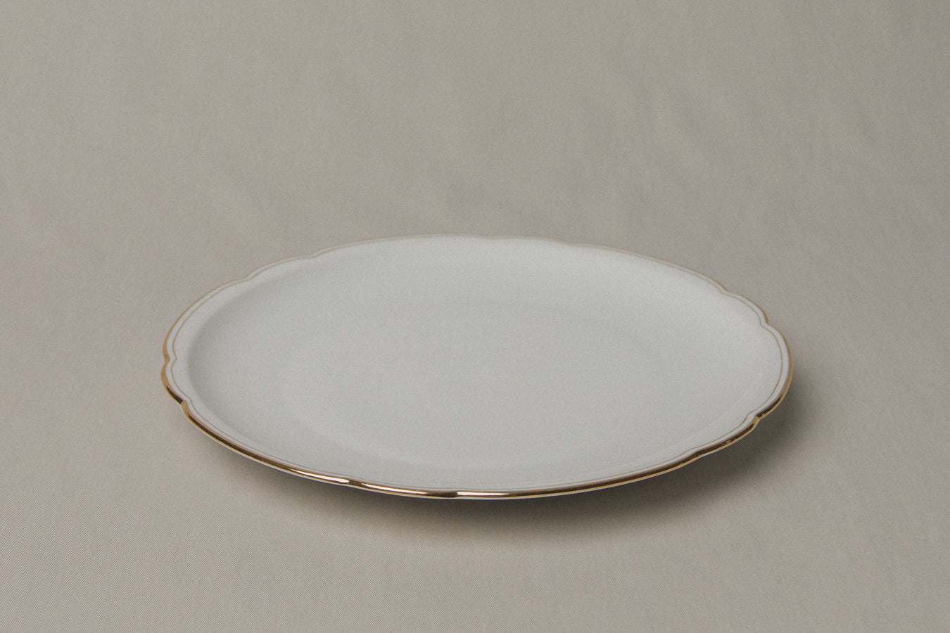 Vintage porcelain SERVING PLATE with gold stripe _ 1253