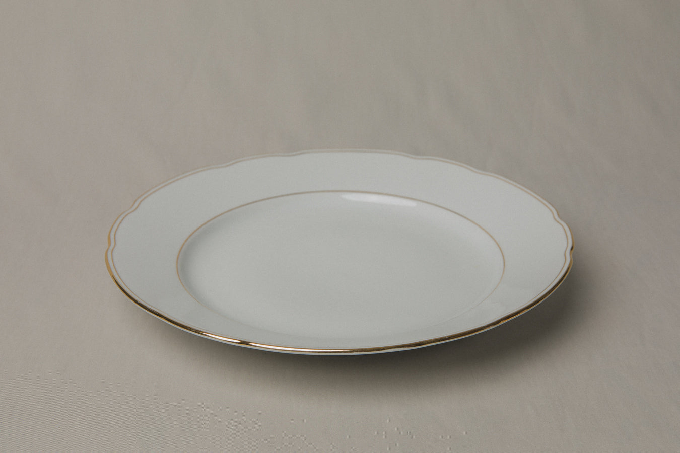Vintage porcelain SERVING PLATE with gold stripe _ 1260