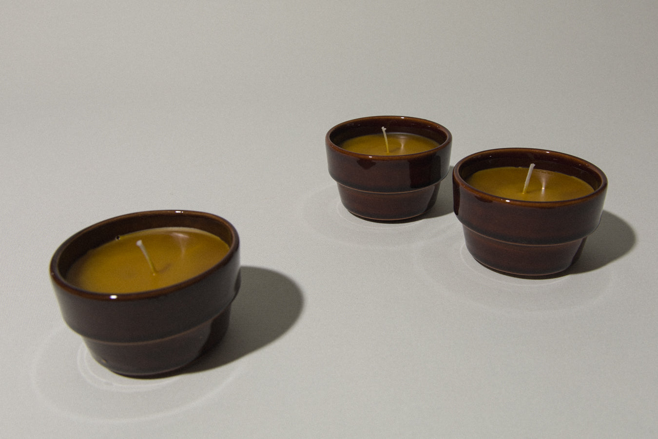 Set of three beeswax CANDLE medium