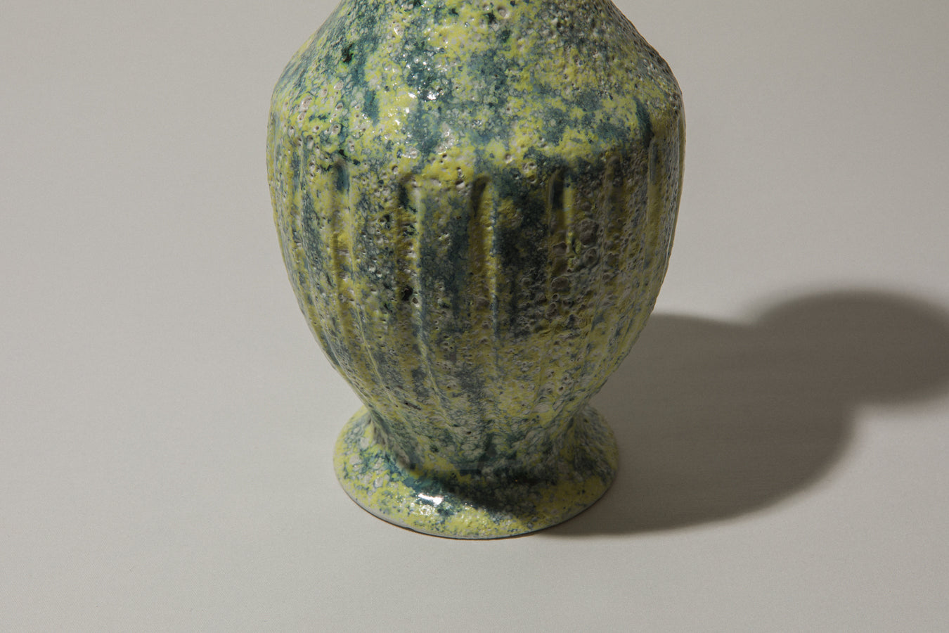 Bod ceramic VASE with yellow-green textured glaze