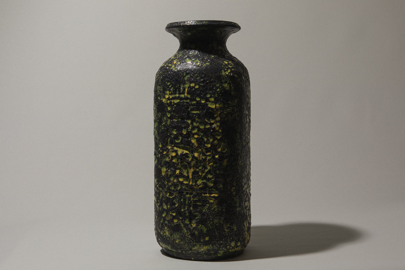 Bod ceramic VASE with black-yellow textured glaze