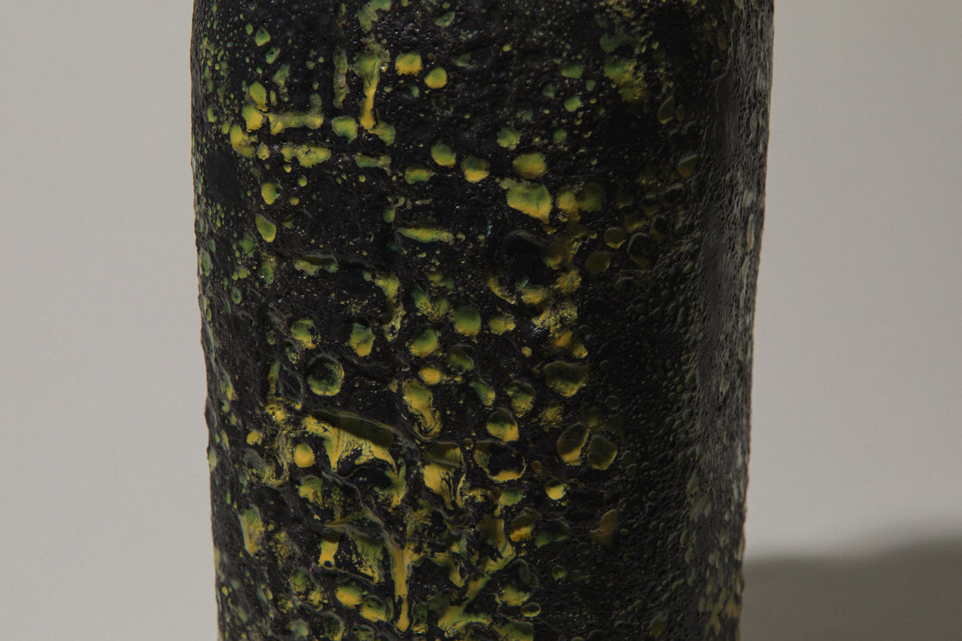 Bod ceramic VASE with black-yellow textured glaze