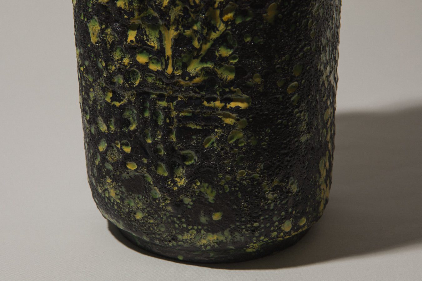 Bod ceramic VASE with black-yellow textured glaze