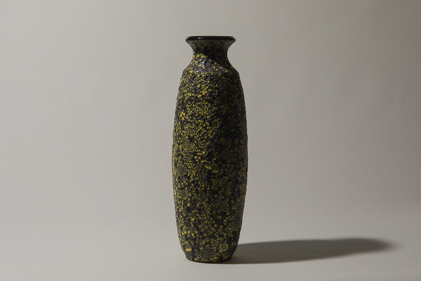 Bod ceramic VASE with black-yellow textured glaze