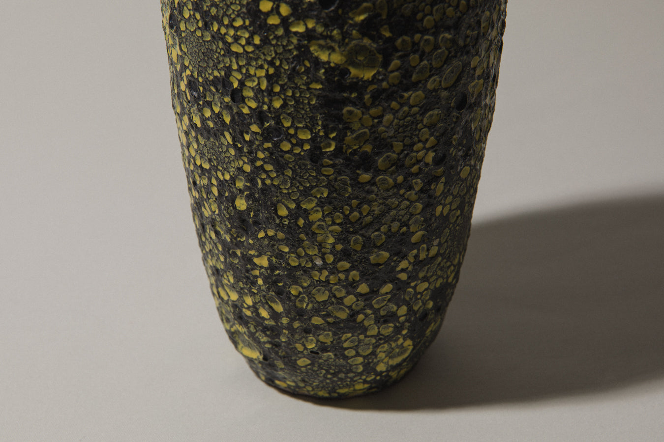 Bod ceramic VASE with black-yellow textured glaze