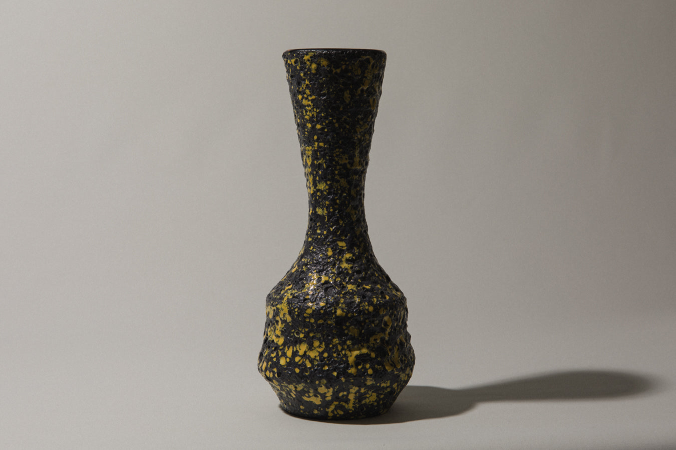 Bod ceramic VASE with black-yellow textured glaze