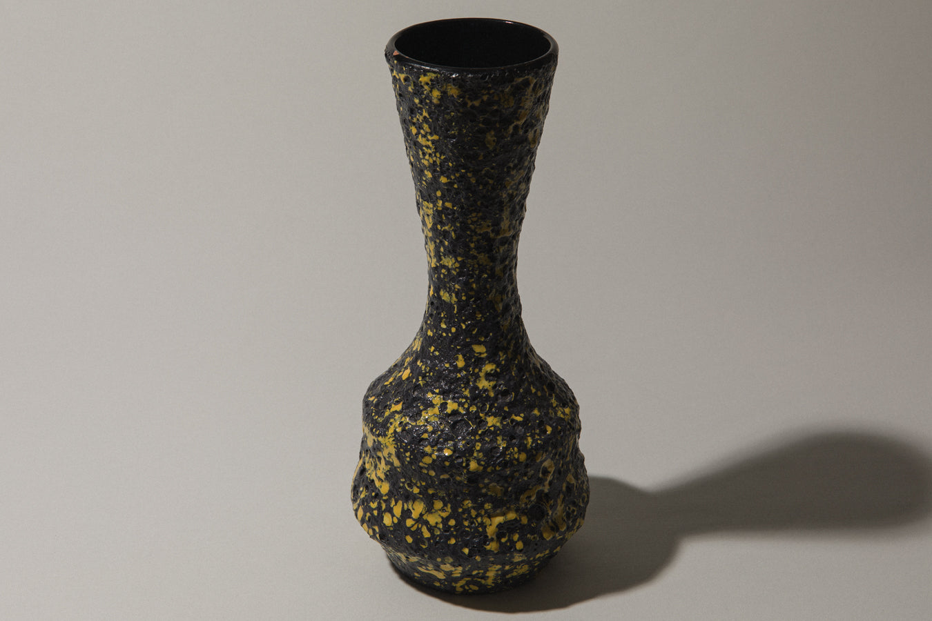 Bod ceramic VASE with black-yellow textured glaze