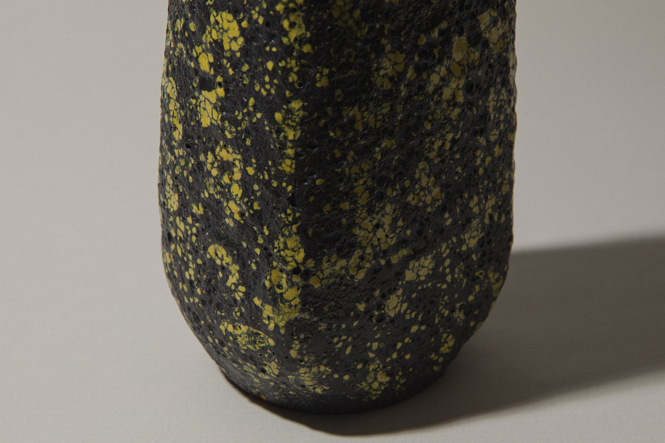 Bod ceramic VASE with black-yellow textured glaze