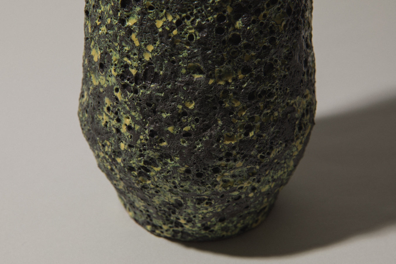 Bod ceramic VASE with black-yellow textured glaze