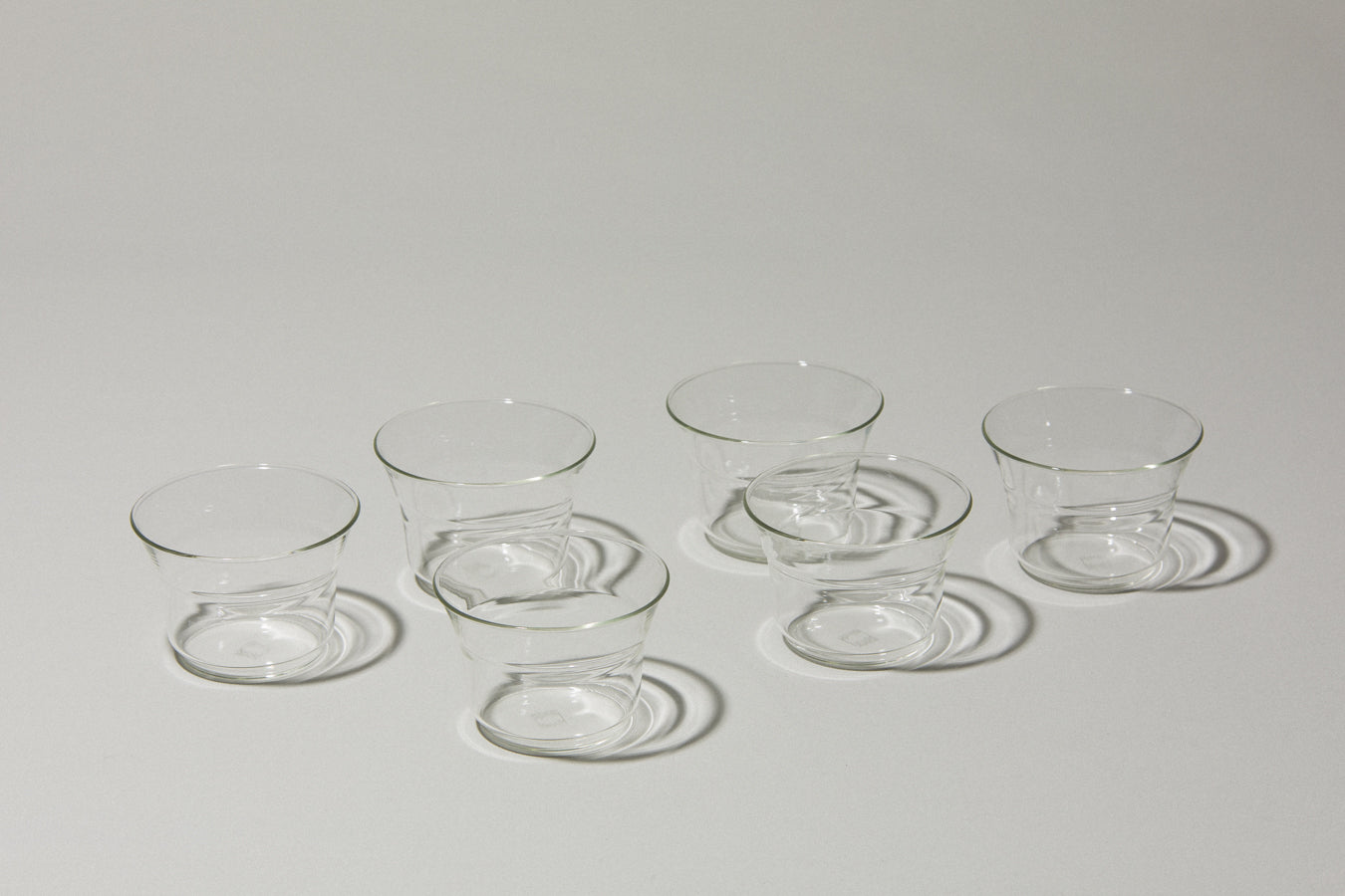 Set of six glass TUMBLERS
