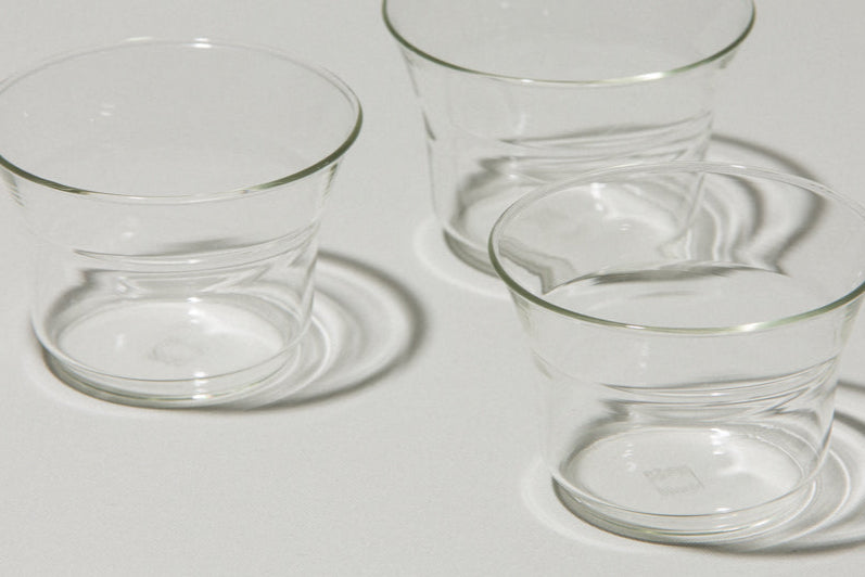 Set of six glass TUMBLERS