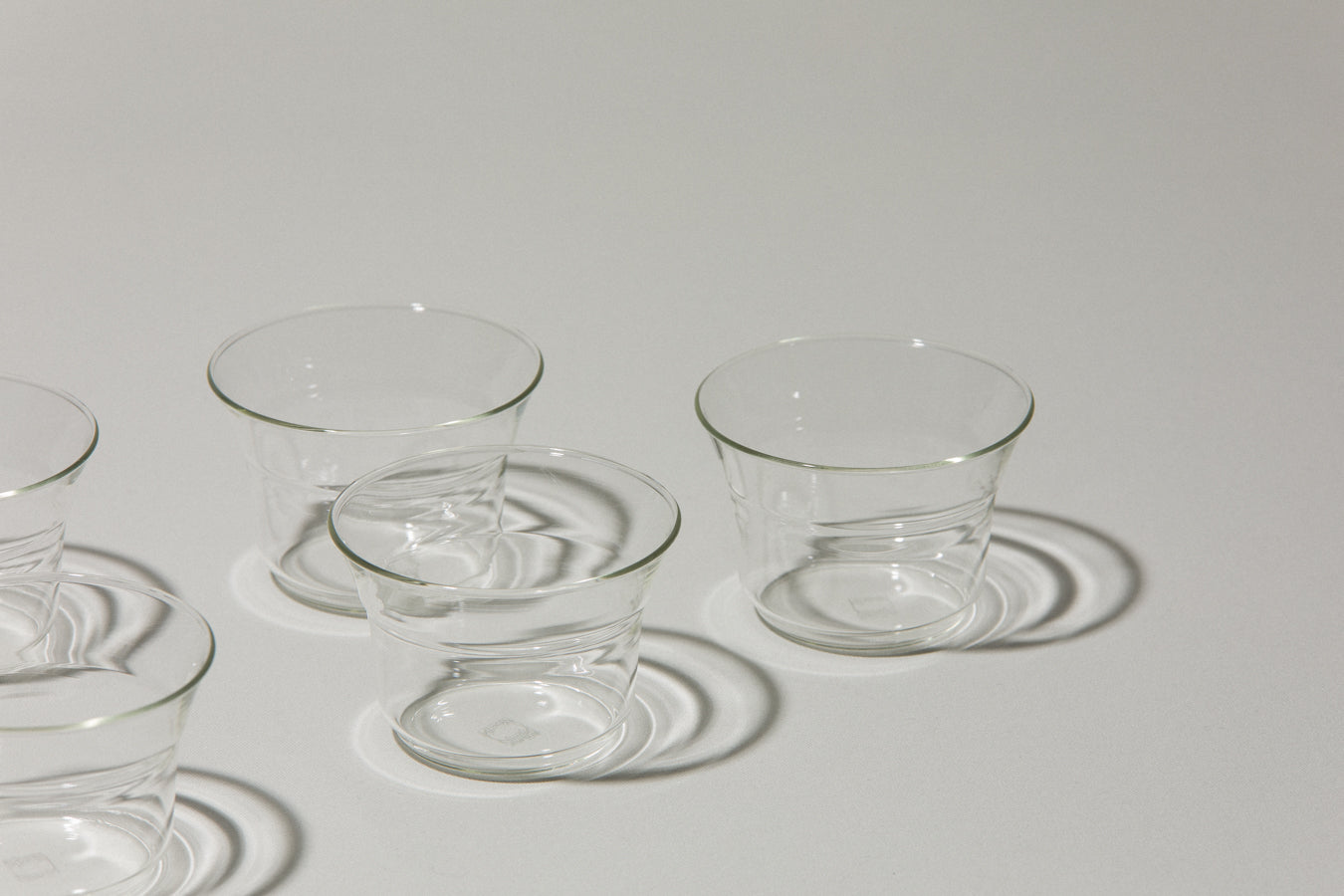 Set of six glass TUMBLERS
