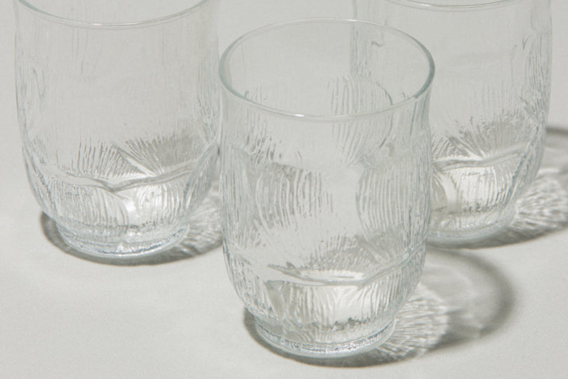 Set of five glass TUMBLERS