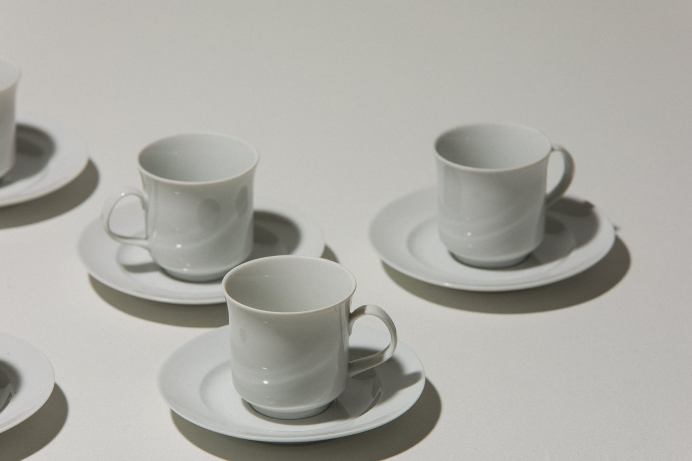 Set of six Alföld porcelain COFFEE CUP & SAUCER
