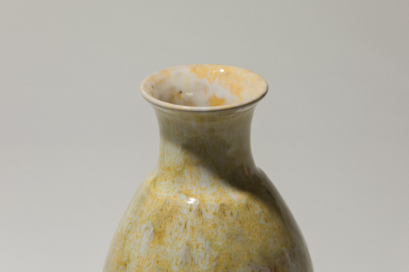 Ceramic bellied VASE with yellow glaze