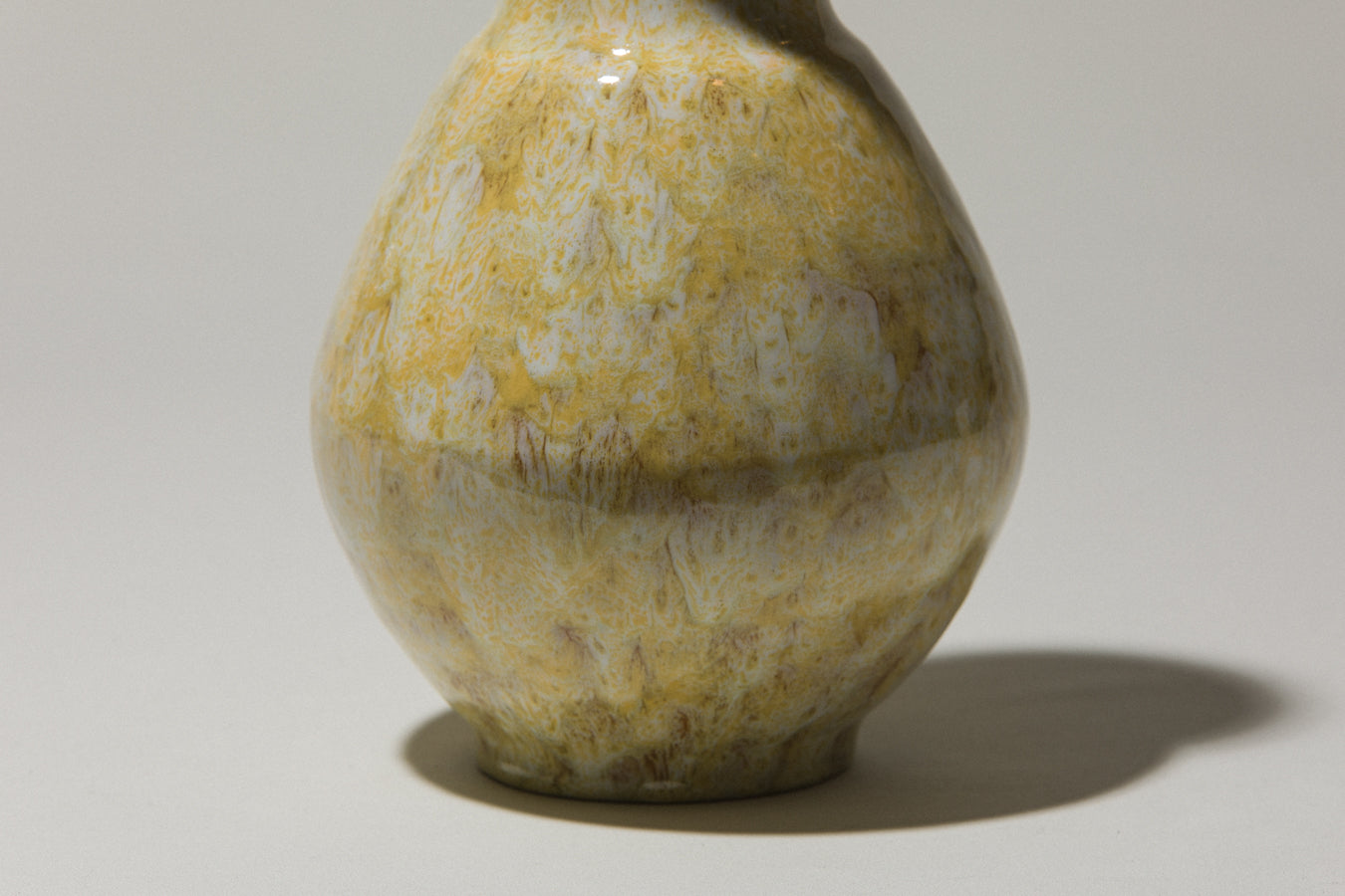 Ceramic bellied VASE with yellow glaze