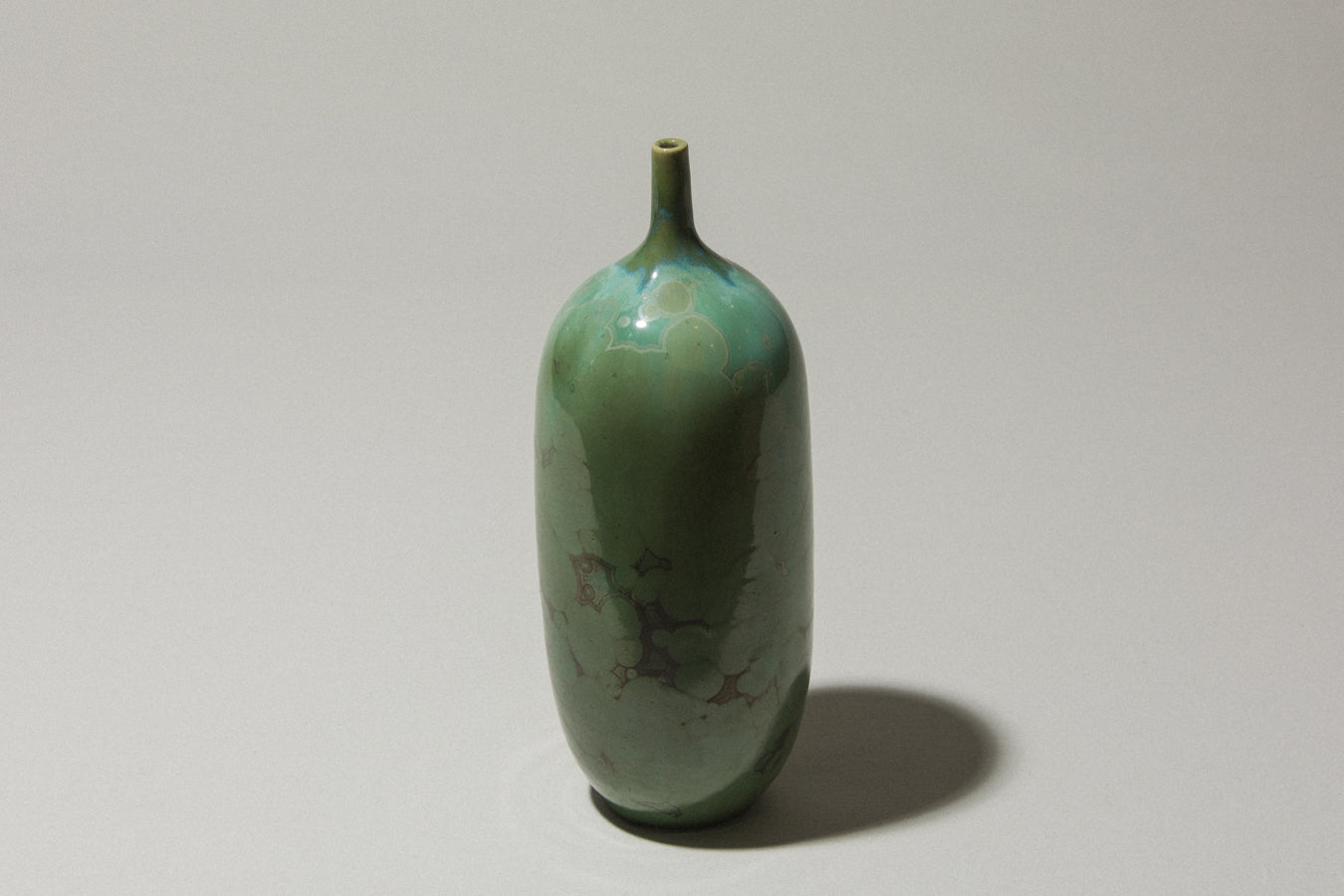 Porcelain VASE with green crystalline-glaze