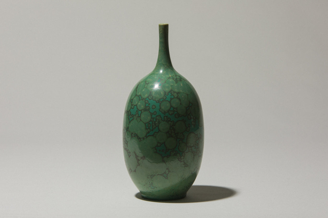 Porcelain VASE with green crystalline-glaze