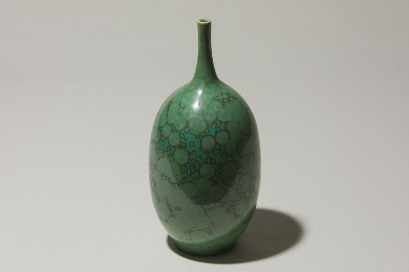 Porcelain VASE with green crystalline-glaze