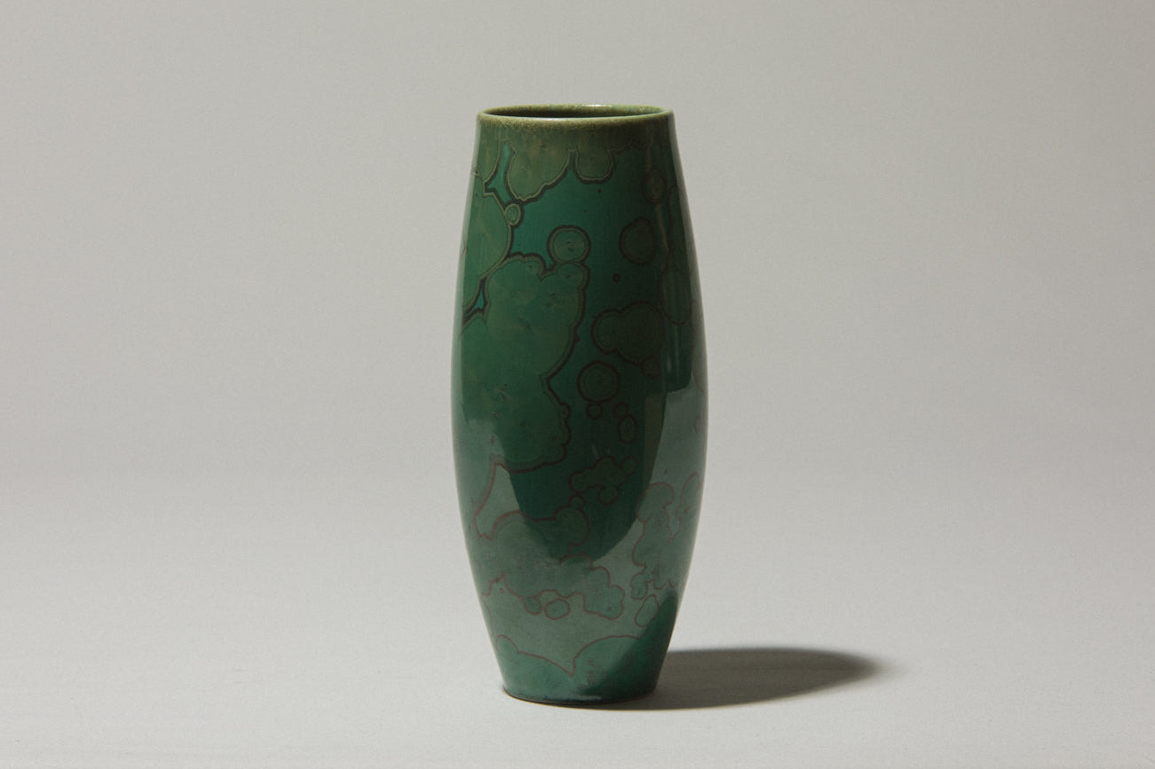 Porcelain VASE with green crystalline-glaze