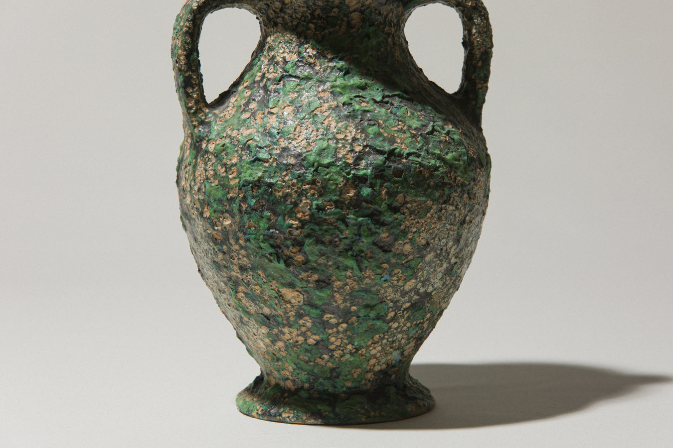 Bod ceramic VASE with handles and mint green textured glaze