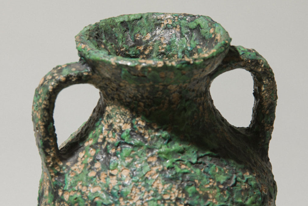 Bod ceramic VASE with handles and mint green textured glaze