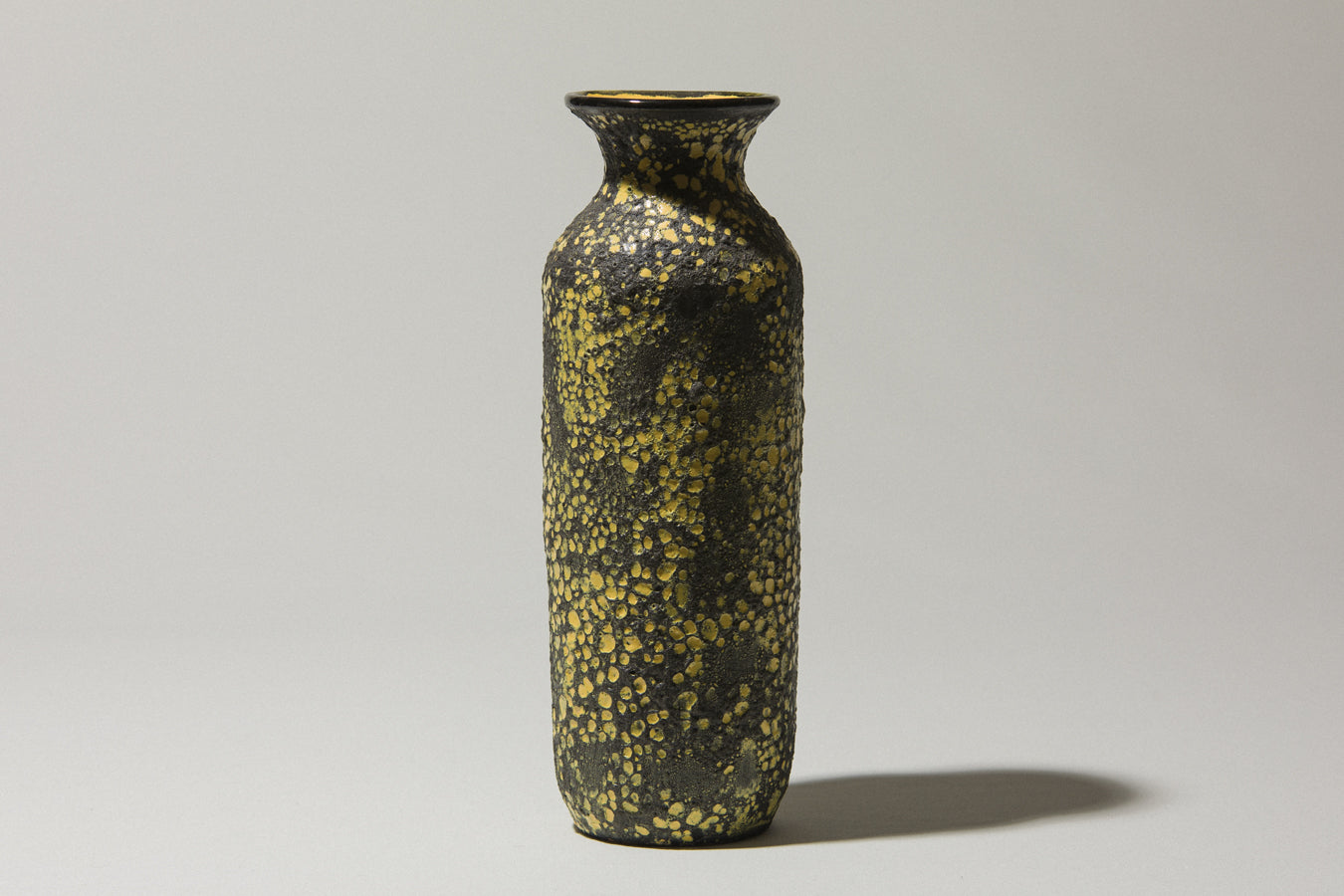 Bod ceramic VASE with yellow-black textured glaze