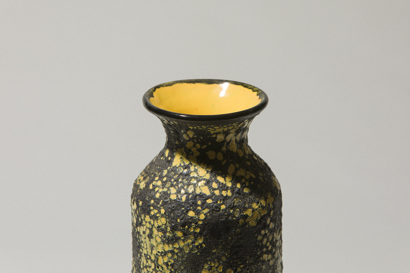 Bod ceramic VASE with yellow-black textured glaze