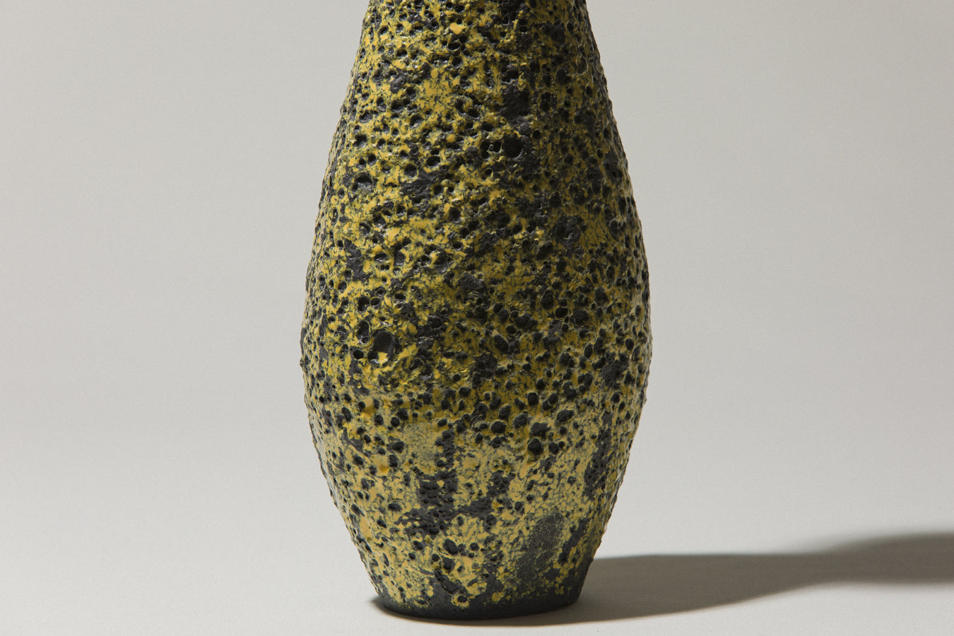 Bod ceramic VASE with yellow-black textured glaze