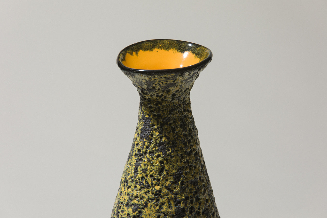 Bod ceramic VASE with yellow-black textured glaze