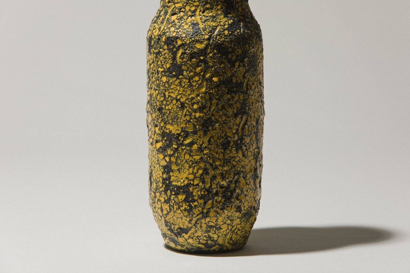 Bod ceramic VASE with yellow-black textured glaze