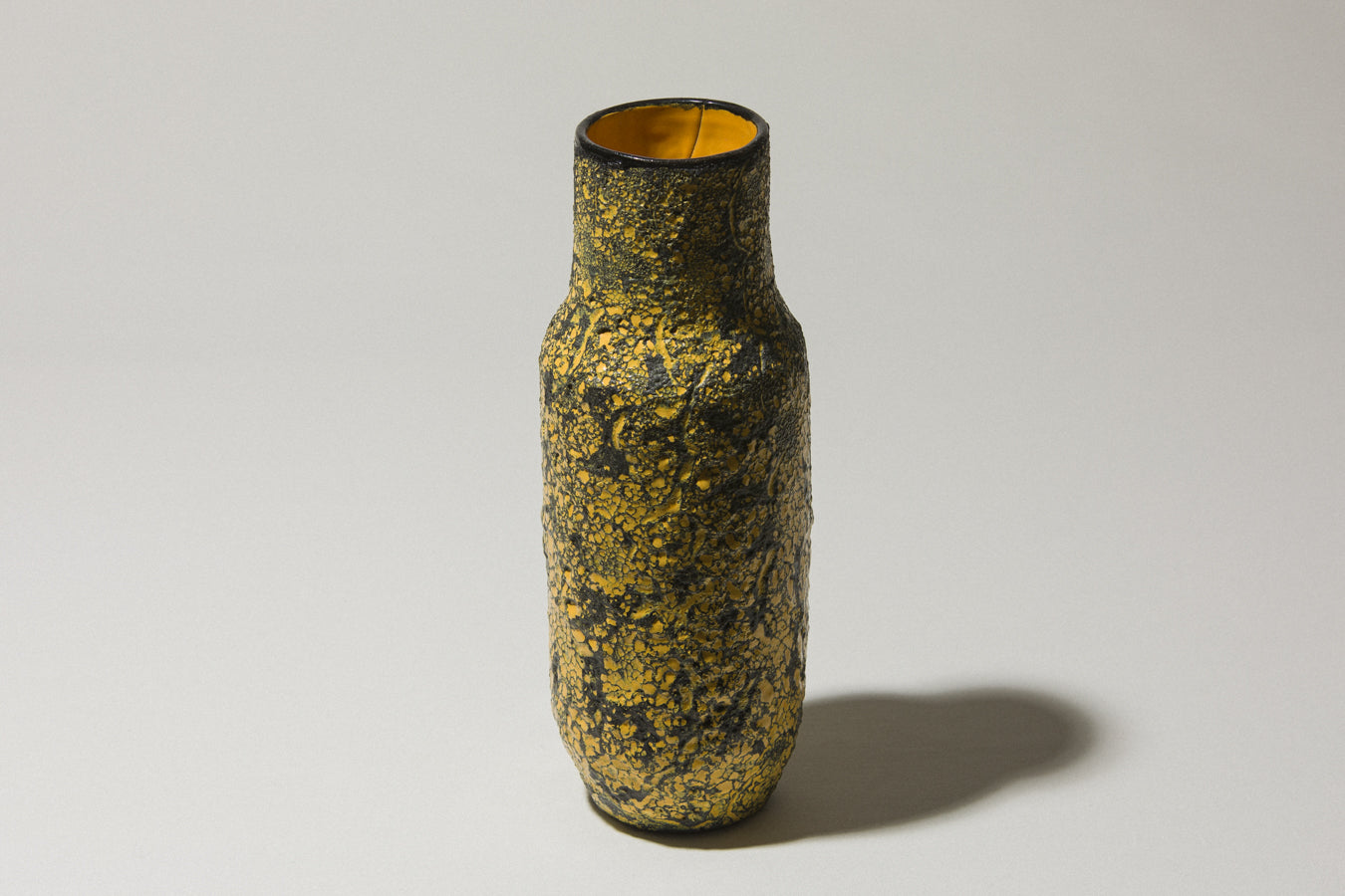 Bod ceramic VASE with yellow-black textured glaze