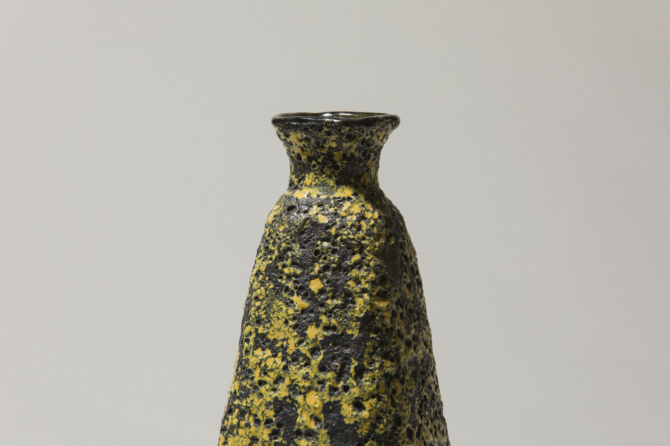 Bod ceramic VASE with yellow-black textured glaze