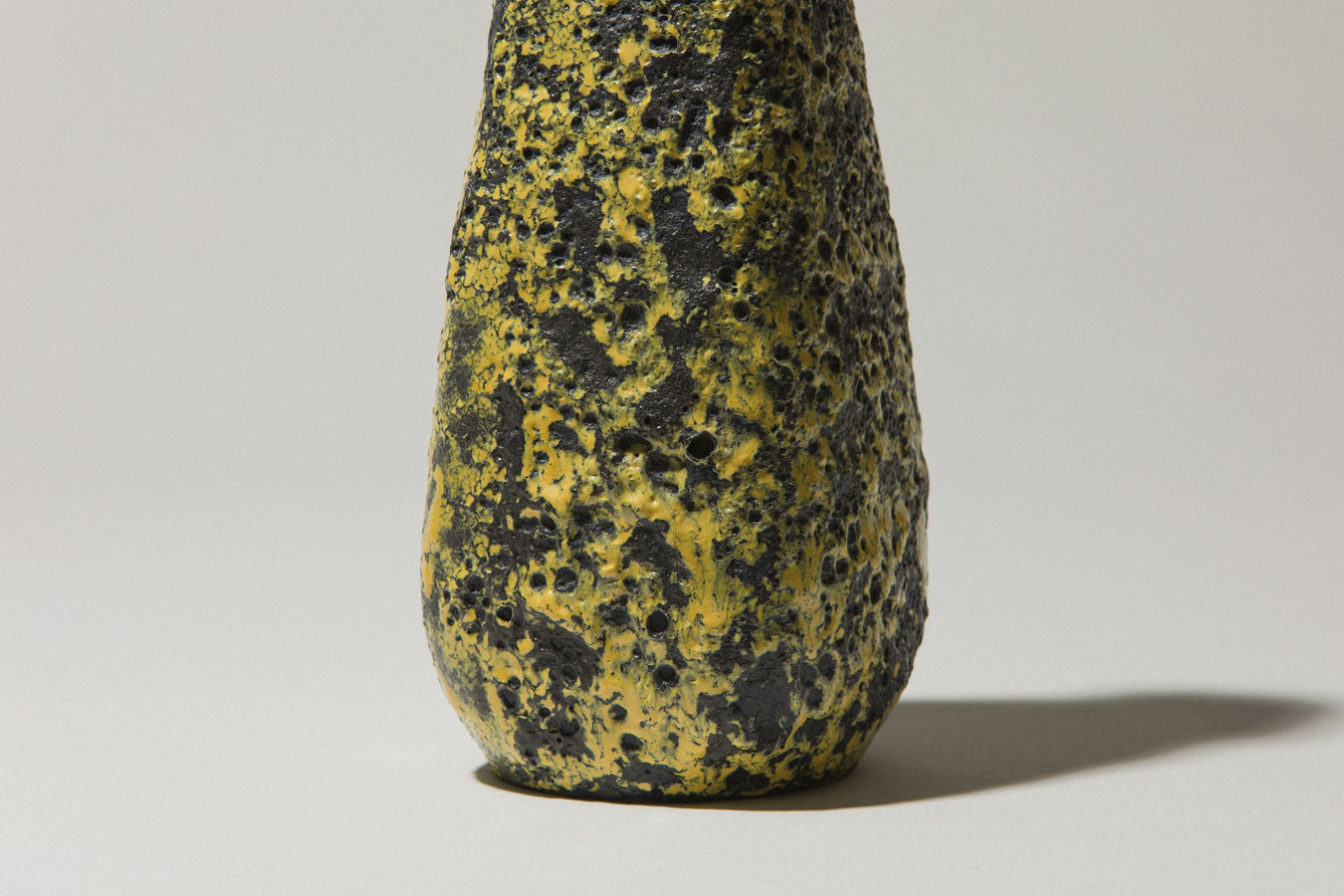 Bod ceramic VASE with yellow-black textured glaze