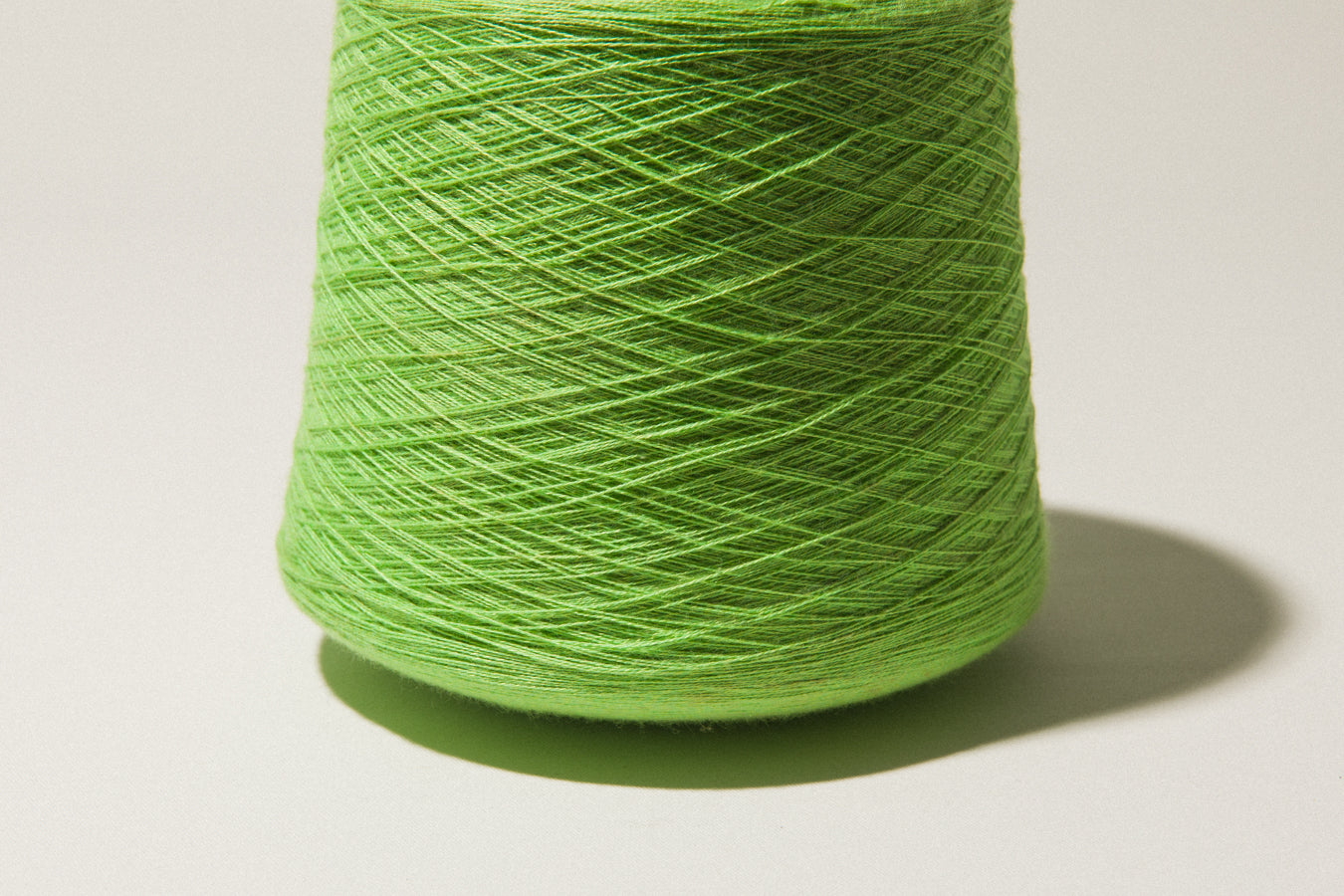Lime green vintage YARN on cone