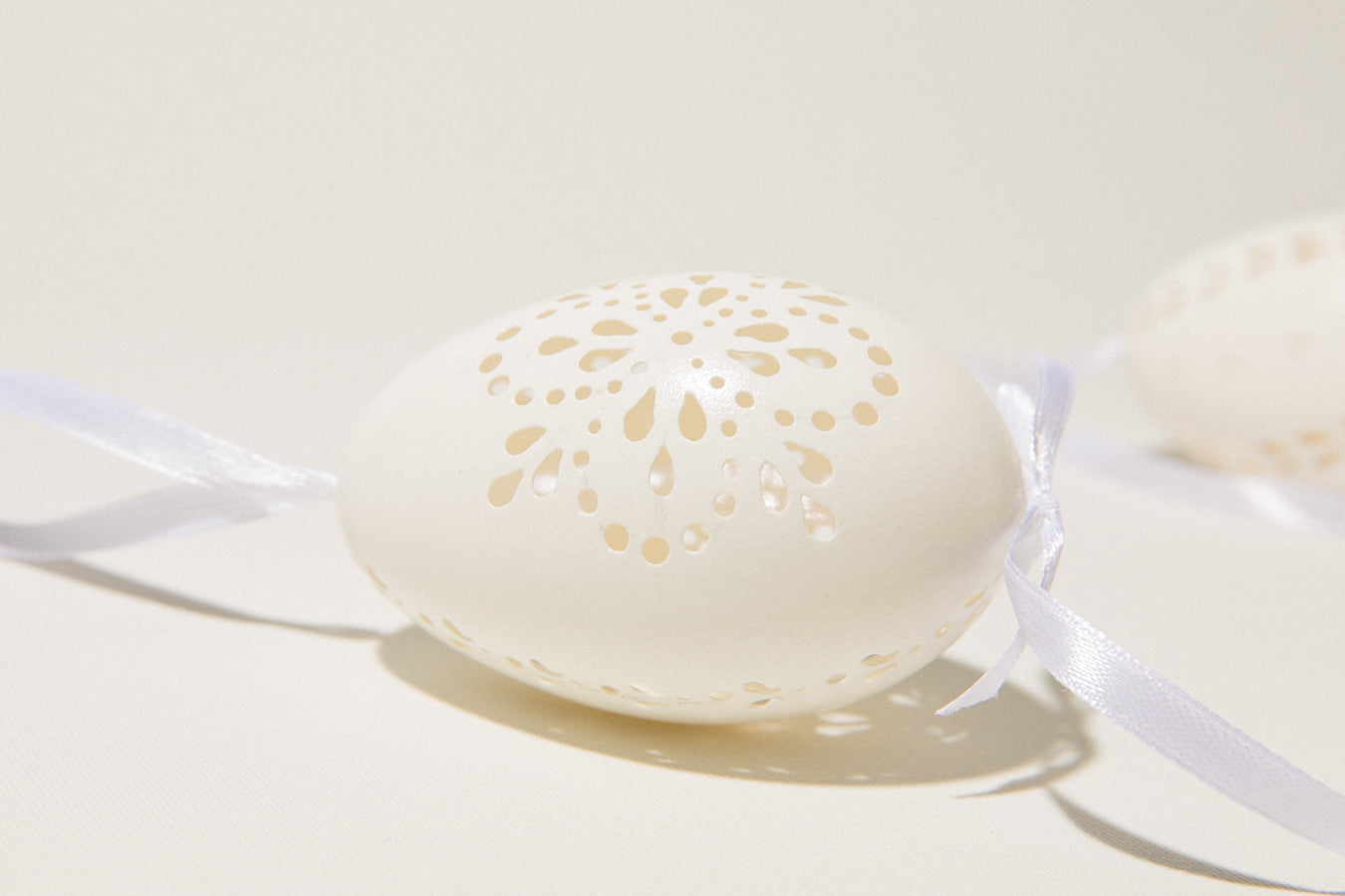 Set of three punched GOOSE EGGS