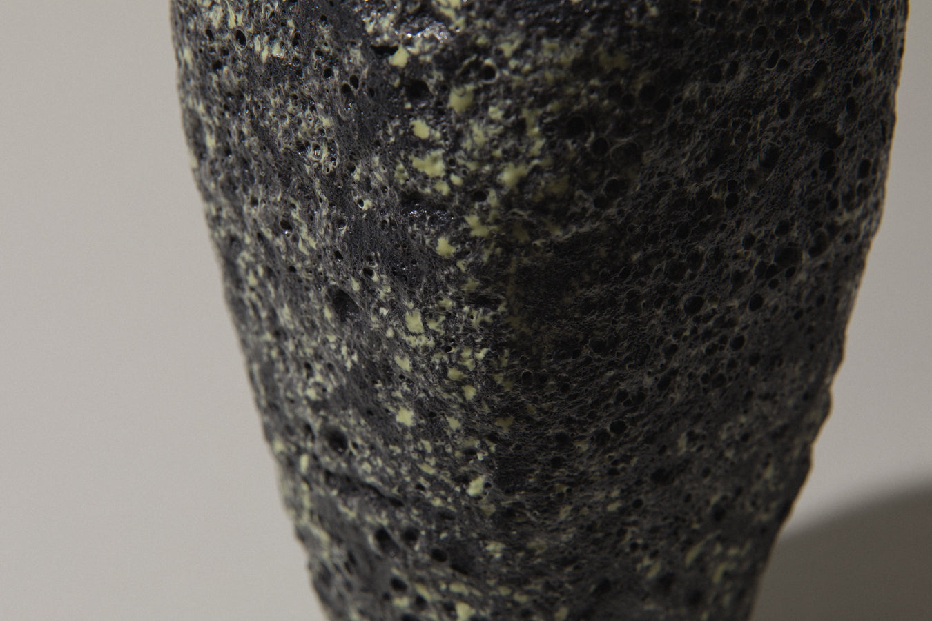 Bod ceramic VASE with black-yellow textured glaze